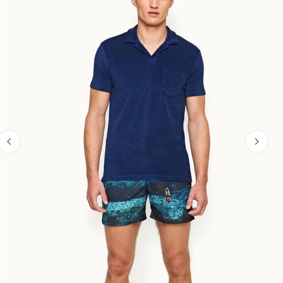 Orlebar Brown Other - Orlebar Brown TERRY TOWELLING Polo Shirt Blue Tailored Resort Mens Sz M NEW